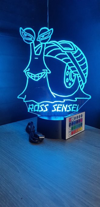 Lampe led 3D Escargophone, One Piece, manga ,veilleuse, idée cadeau, dessin animé , déco, illusion