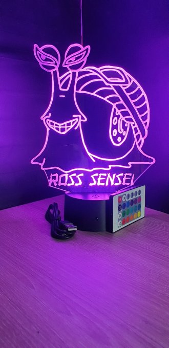 Lampe led 3D Escargophone, One Piece, manga ,veilleuse, idée cadeau, dessin animé , déco, illusion