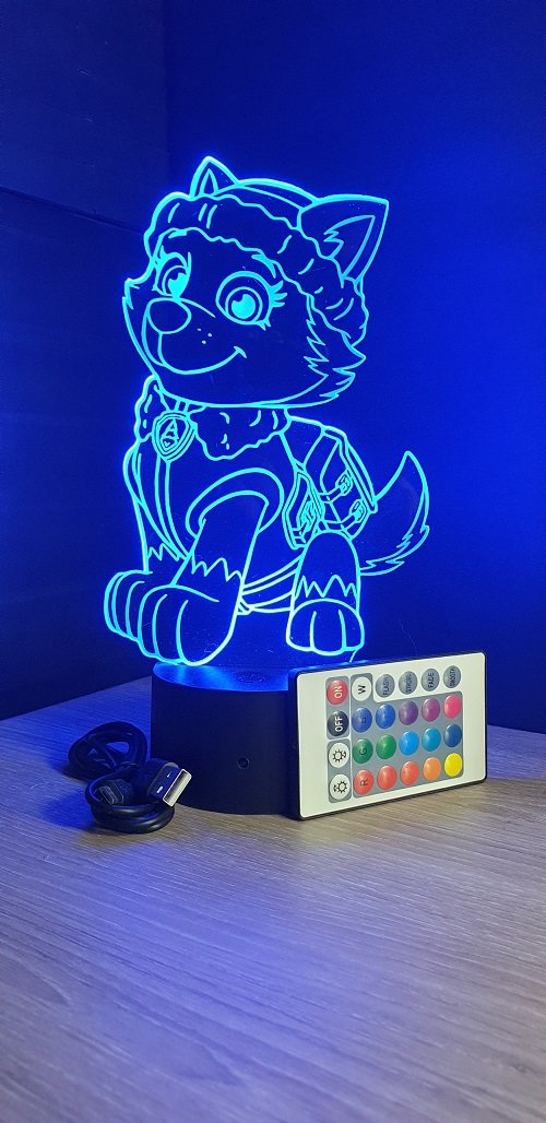 Lampe murale Veilleuse à led stella et Everest Pat patrouille paw