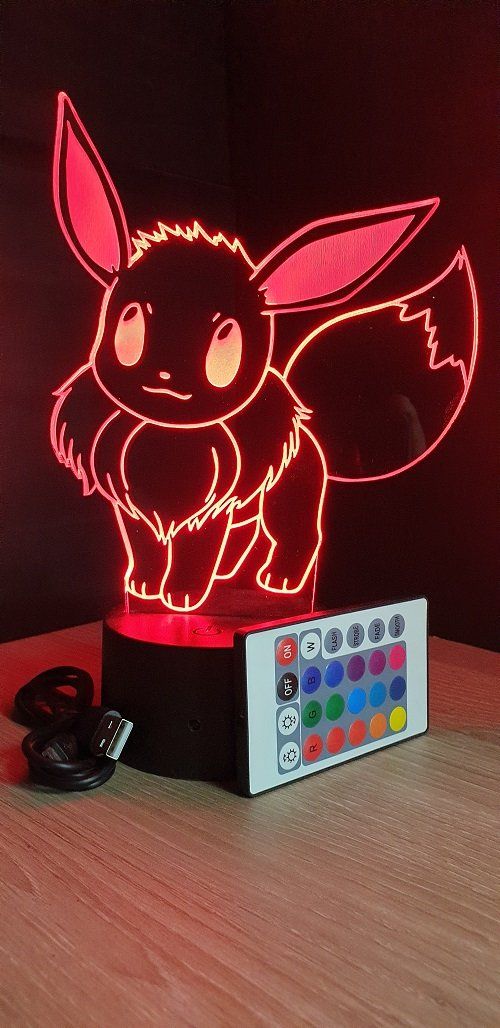 Grav'stylé: Lampe led 3D Feunard, Pokemon, veilleuse, personnalisable