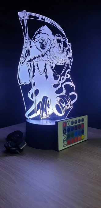 Lampe led 3D Faucheuse, chevet, néon, déco, illusion, bureau, lumière