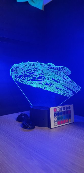 Lampe led 3D Faucon Millenium, Star Wars, film, veilleuse, déco