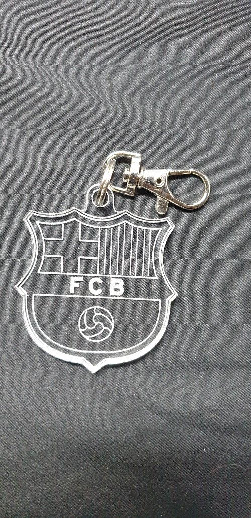 Porte-clés FC Barcelone, liga, foot, attache, faire part, cadeau, accroche, médaillon