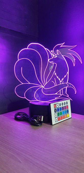 Lampe led 3D Feunard, Pokemon, dessin animé, veilleuse, cadeau original, personnalisable