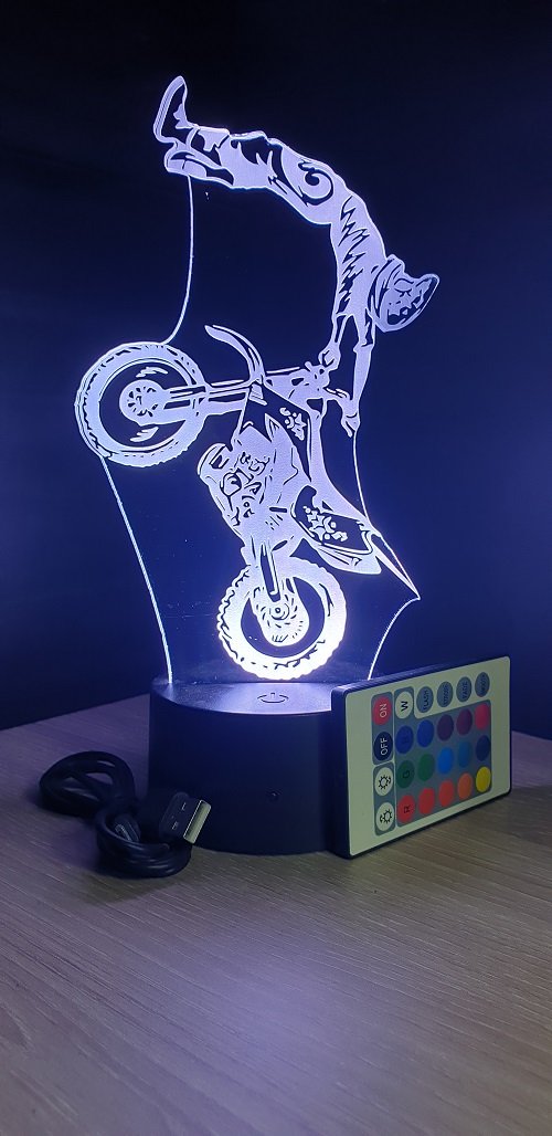 Lampe LED 3D LOVE Moto Cross