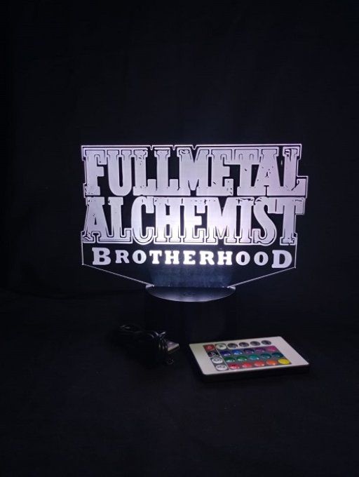 Lampe led 3D Logo Full Metal Alchimist, veilleuse, personnalisable