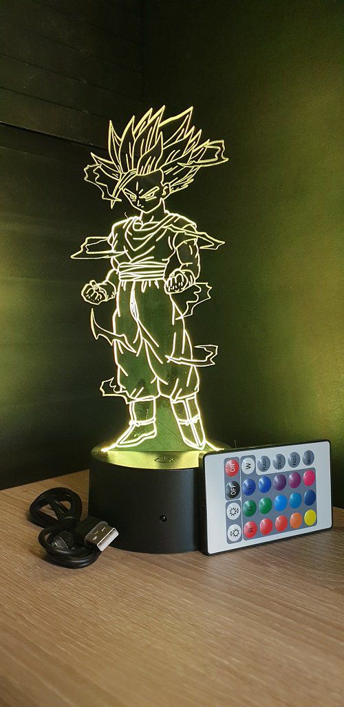 Lampe led 3d Goku Super Saiyan, Dragon Ball, manga, dessin animé, déco