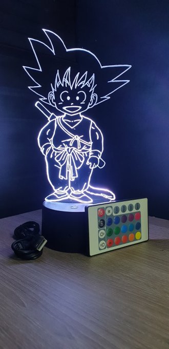 Lampe led 3d Kid Goku, manga, veilleuse, dessin animé, déco, illusion
