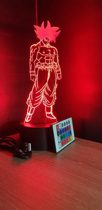 Lampe led 3d Goku Ultra Instinct, manga, veilleuse, dessin animé,  déco, illusion, chevet, lumière