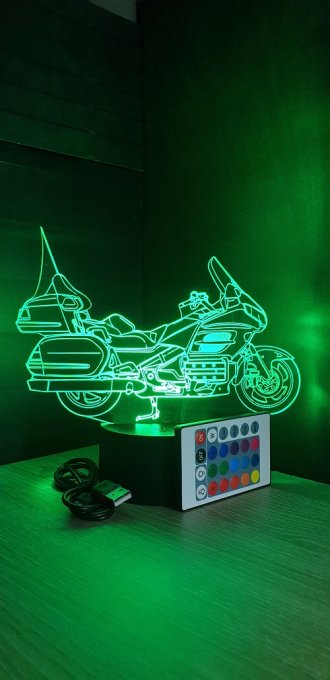 Lampe led 3D Honda Goldwing 1800, Moto, veilleuse, chevet, néon, déco