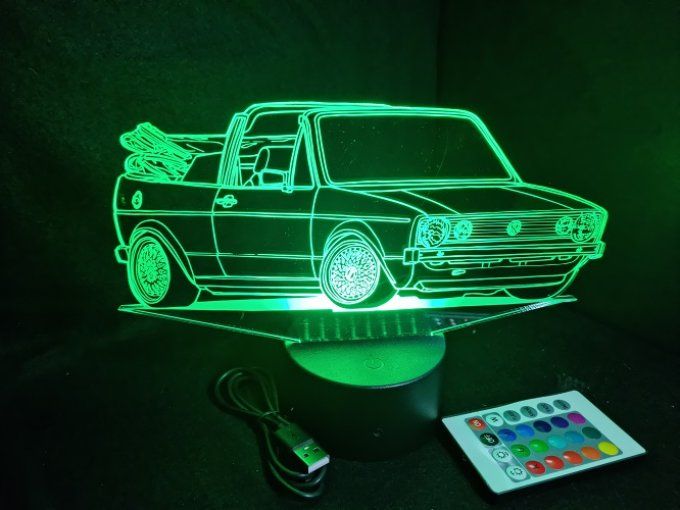 lampe-led-3d-volkswagen-golf-1-cabriolé