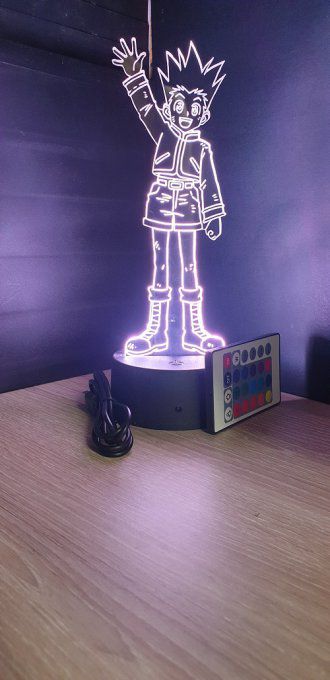 Lampe led 3D Gon, Hunter X Hunter, manga ,veilleuse, chevet, déco