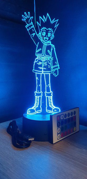 Lampe led 3D Gon debout, Hunter X Hunter, manga ,veilleuse, lampe de chevet, déco, illusion