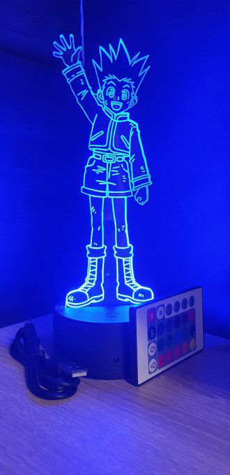 Lampe led 3D Gon debout, Hunter X Hunter, manga ,veilleuse, lampe de chevet, déco, illusion