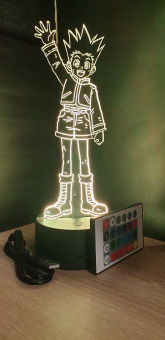 Lampe led 3D Gon, Hunter X Hunter, manga ,veilleuse, chevet, déco