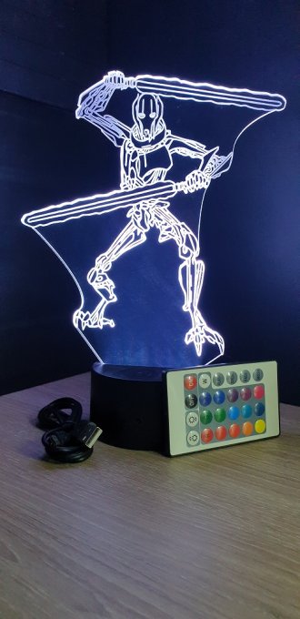 Lampe led 3D Grevious, Star Wars, film, veilleuse, déco, chevet