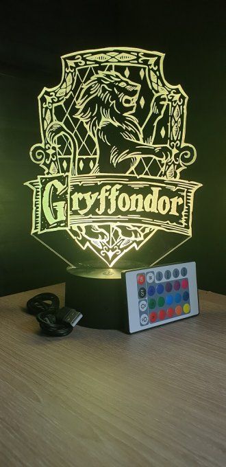 lampe-led-3d-gryffondor