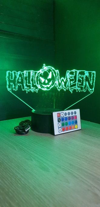 Lampe led 3D Halloween, veilleuse, chevet, néon, déco, bureau, lumière