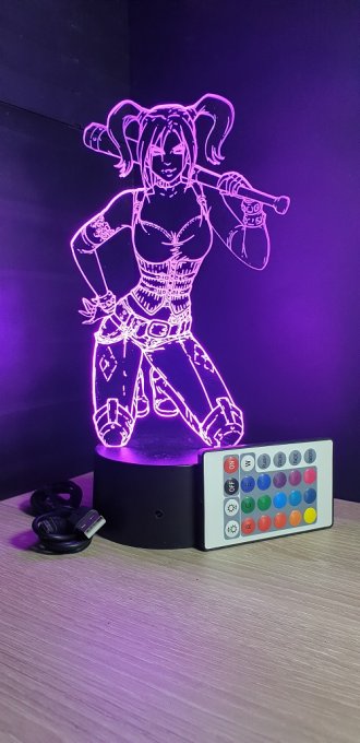 lampe-led-3d-harley-quinn