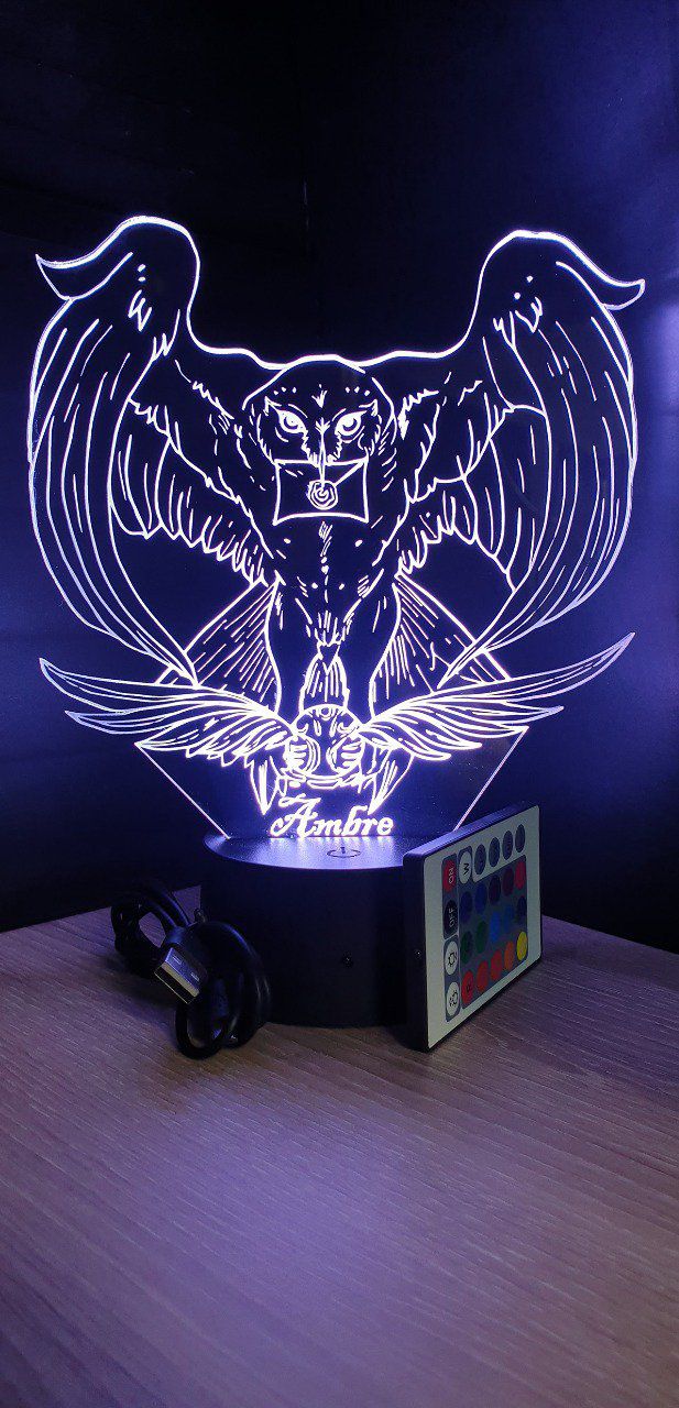 Lampe led 3D Hedwige, Harry potter, film, veilleuse, idée cadeau