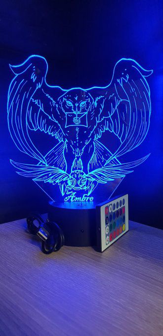 Lampe led 3D Hedwige, Harry potter, film, veilleuse, idée cadeau, déco, illusion