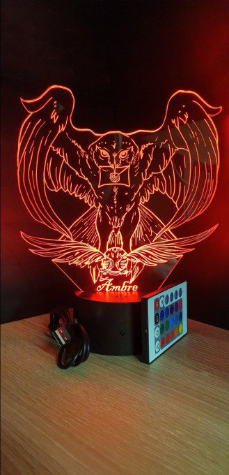 Lampe led 3D Hedwige, Harry potter, film, veilleuse, idée cadeau, déco, illusion