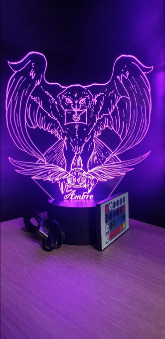 Lampe led 3D Hedwige, Harry potter, film, veilleuse, idée cadeau, déco, illusion