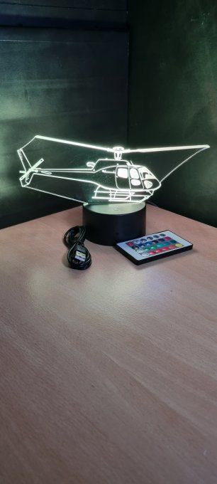 Lampe led 3D Hélicoptère, armée, veilleuse, chevet, cadeau, déco