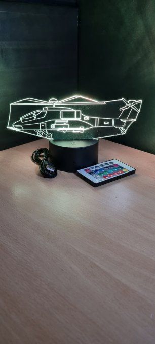 Lampe led 3D Hélicoptère, armée, veilleuse, chevet, cadeau, déco