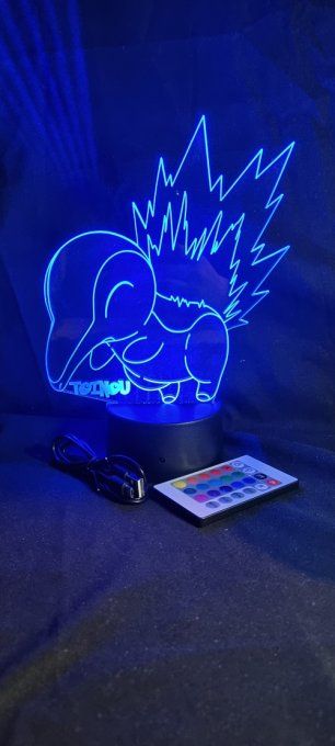 Lampe led 3D Héricendre, Pokemon, chevet, veilleuse, personnalisable