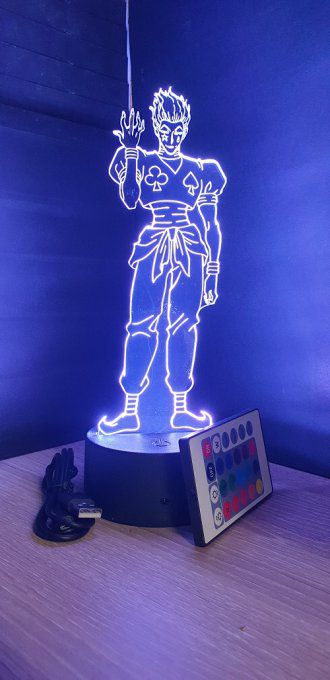 Lampe led 3D Hisoka, Hunter X Hunter, manga ,veilleuse, lampe de chevet, déco, illusion, lumière
