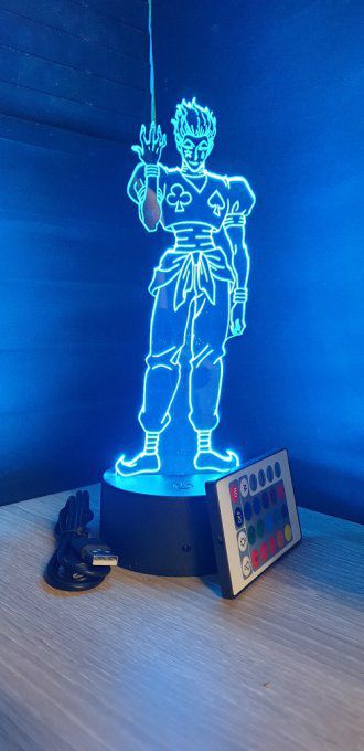Lampe led 3D Hisoka, Hunter X Hunter, manga ,veilleuse, lampe de chevet, déco, illusion, lumière