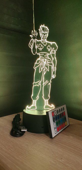 Lampe led 3D Hisoka, Hunter X Hunter, manga ,veilleuse, lampe de chevet, déco, illusion, lumière