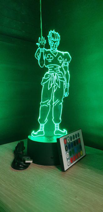 Lampe led 3D Hisoka, Hunter X Hunter, manga ,veilleuse, lampe de chevet, déco, illusion, lumière