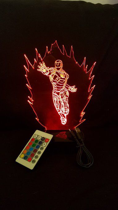 lampe-led-3d-Iron-Man