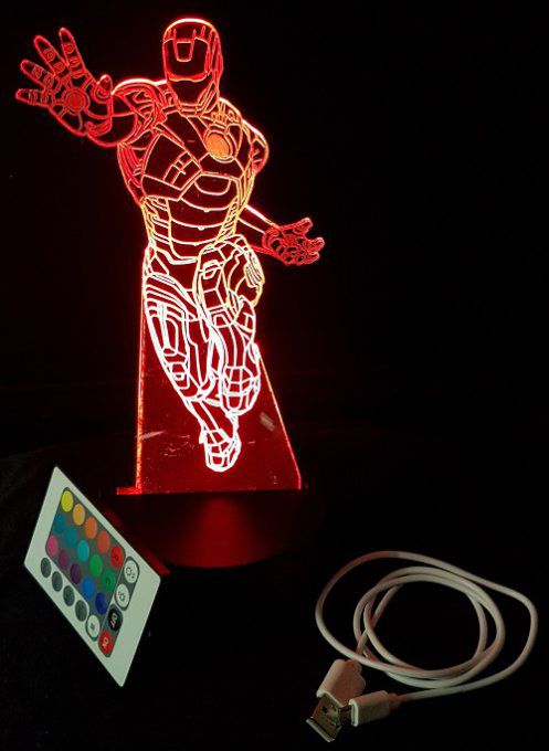 lampe-led-3d-Iron-Man