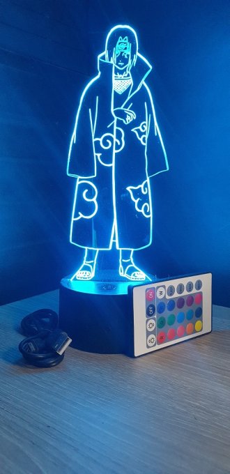 Lampe led 3D Itachi, Naruto, veilleuse chevet, déco, illusion, bureau