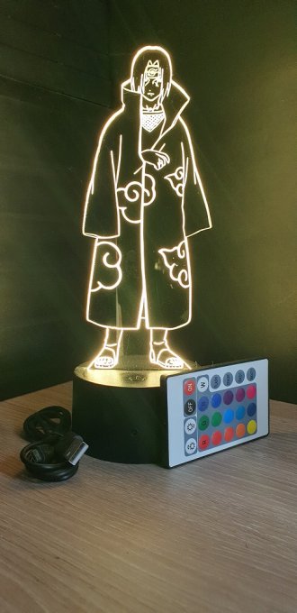 Lampe led 3D Itachi, Naruto, veilleuse chevet, déco, illusion, bureau