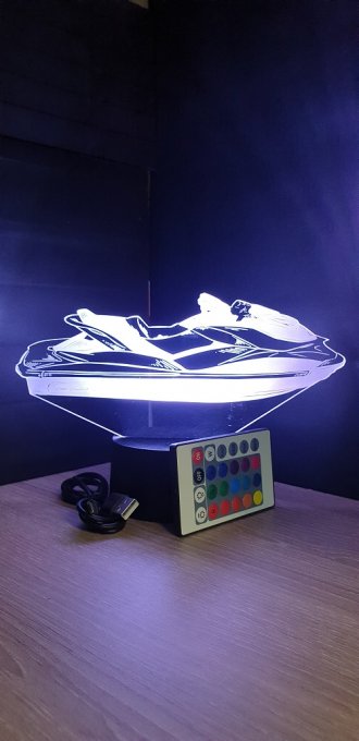 Lampe led 3D Jet-Ski, veilleuse, chevet, cadeau, déco, illusion, sport