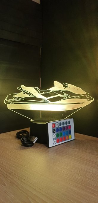 Lampe led 3D Jet-Ski, veilleuse, chevet, cadeau, déco, illusion, sport