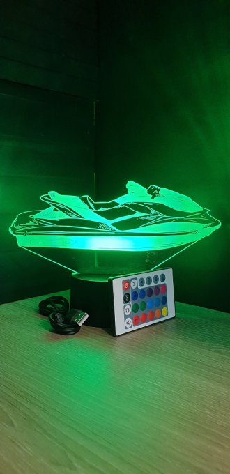 Lampe led 3D Jet-Ski, veilleuse, chevet, cadeau, déco, illusion, sport