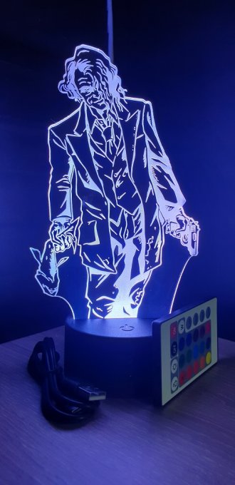 Lampe led 3D Joker, DC Comics, veilleuse, néon, idée cadeau, dessin animé , déco, illusion,chevet