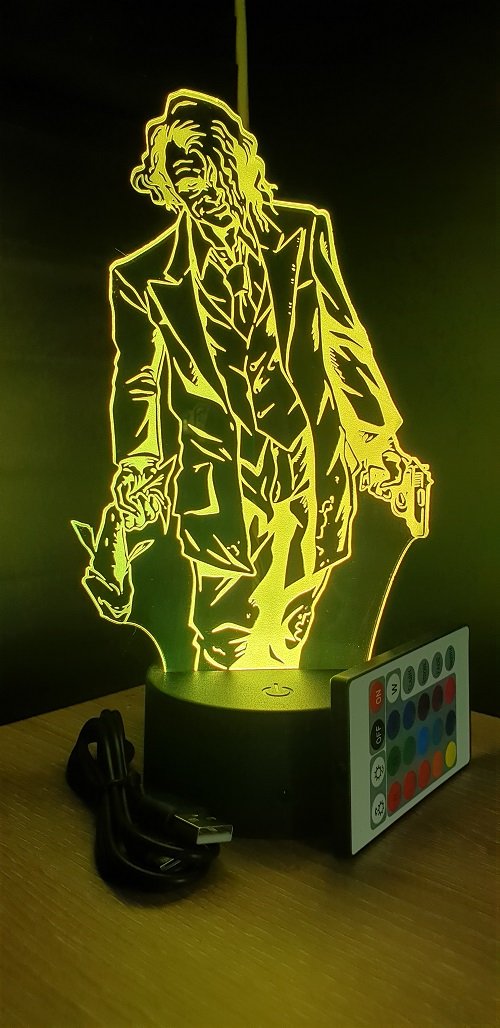 Lampe led 3D Joker, DC Comics, veilleuse, néon, idée cadeau, dessin animé , déco, illusion,chevet