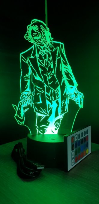 Lampe led 3D Joker, DC Comics, veilleuse, néon, idée cadeau, dessin animé , déco, illusion,chevet