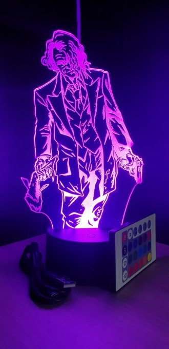 Lampe led 3D Joker, DC Comics, veilleuse, néon, idée cadeau, dessin animé , déco, illusion,chevet