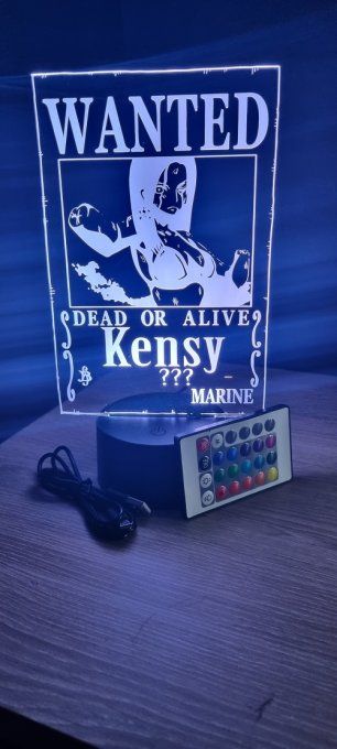 Lampe led 3D kensy Wanted, manga, veilleuse, idée cadeau, dessin animé, déco, chevet