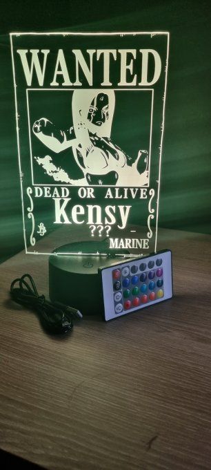 Lampe led 3D kensy Wanted, manga, veilleuse, idée cadeau, dessin animé, déco, chevet