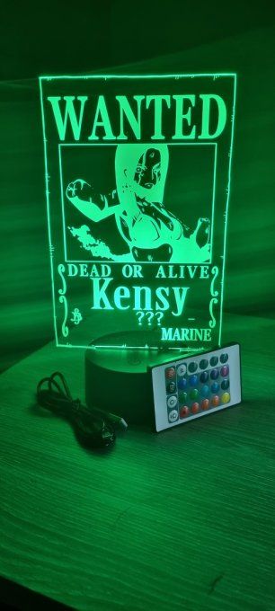 Lampe led 3D kensy Wanted, manga, veilleuse, idée cadeau, dessin animé, déco, chevet