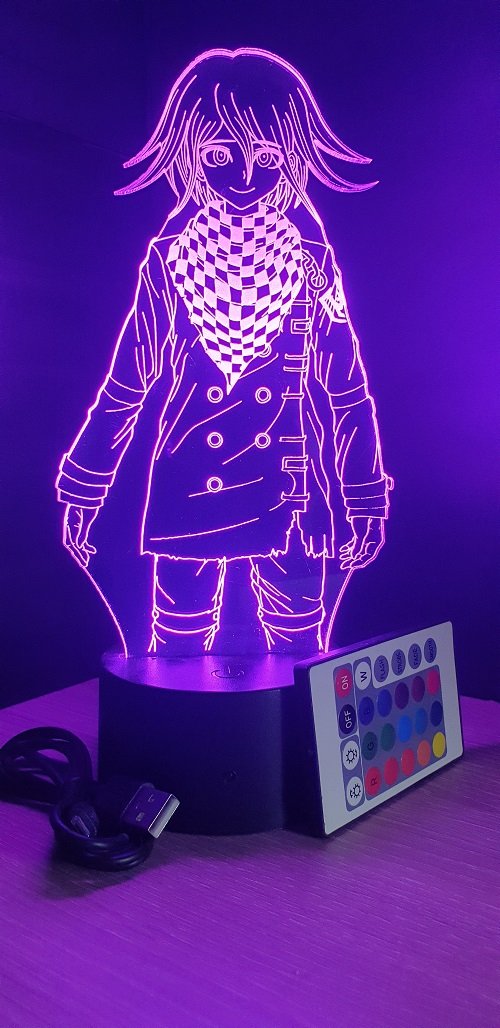 Lampe led 3D Kokishi Oma, Danganronpa, veilleuse, manga, animés, scan, déco, illusion, chevet, néon