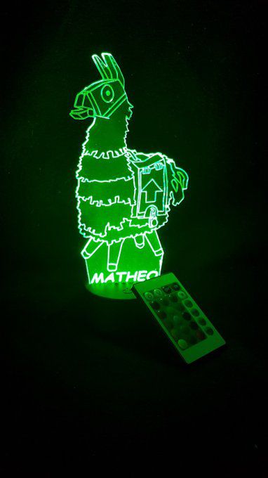 Lampe led 3D Lama, veilleuse, idée cadeau, jeux video, geek, déco, illusion, chevet, éclairage